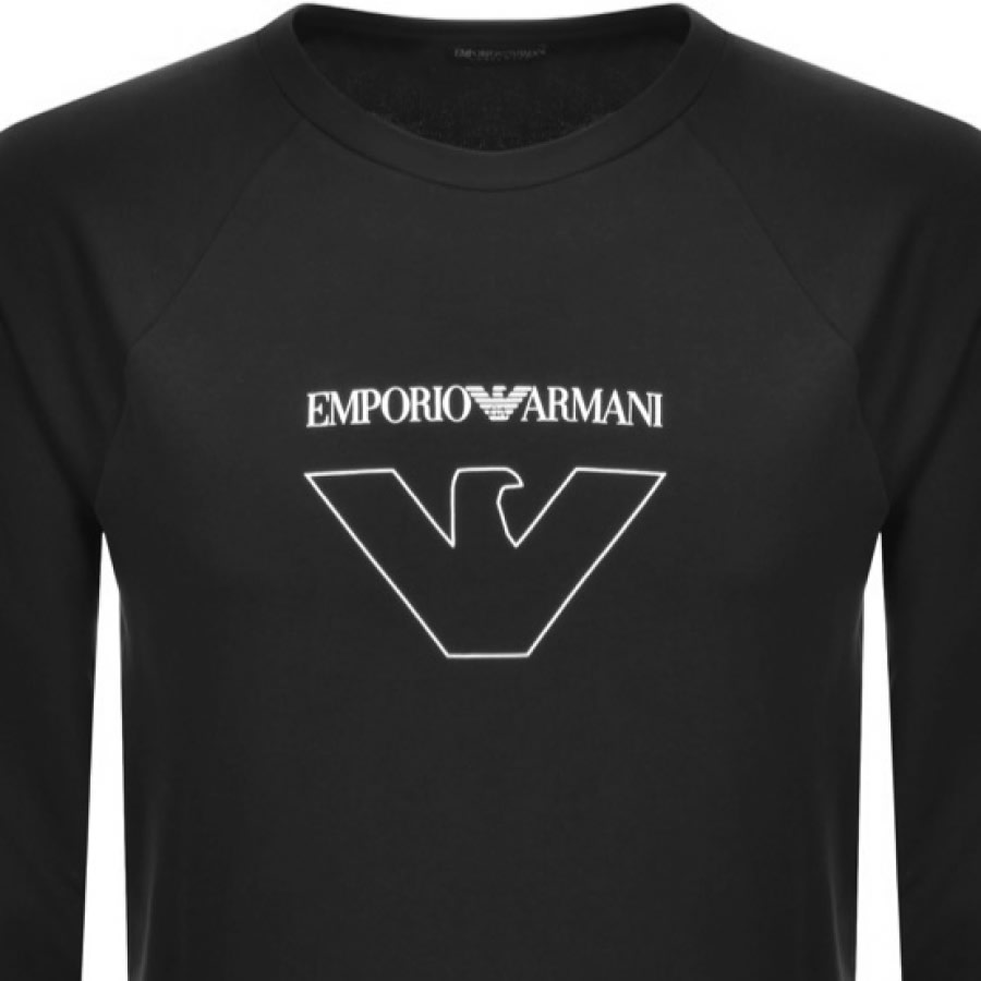 Alternative Image for ProductEmporio Armani Lounge Logo Sweatshirt Black2